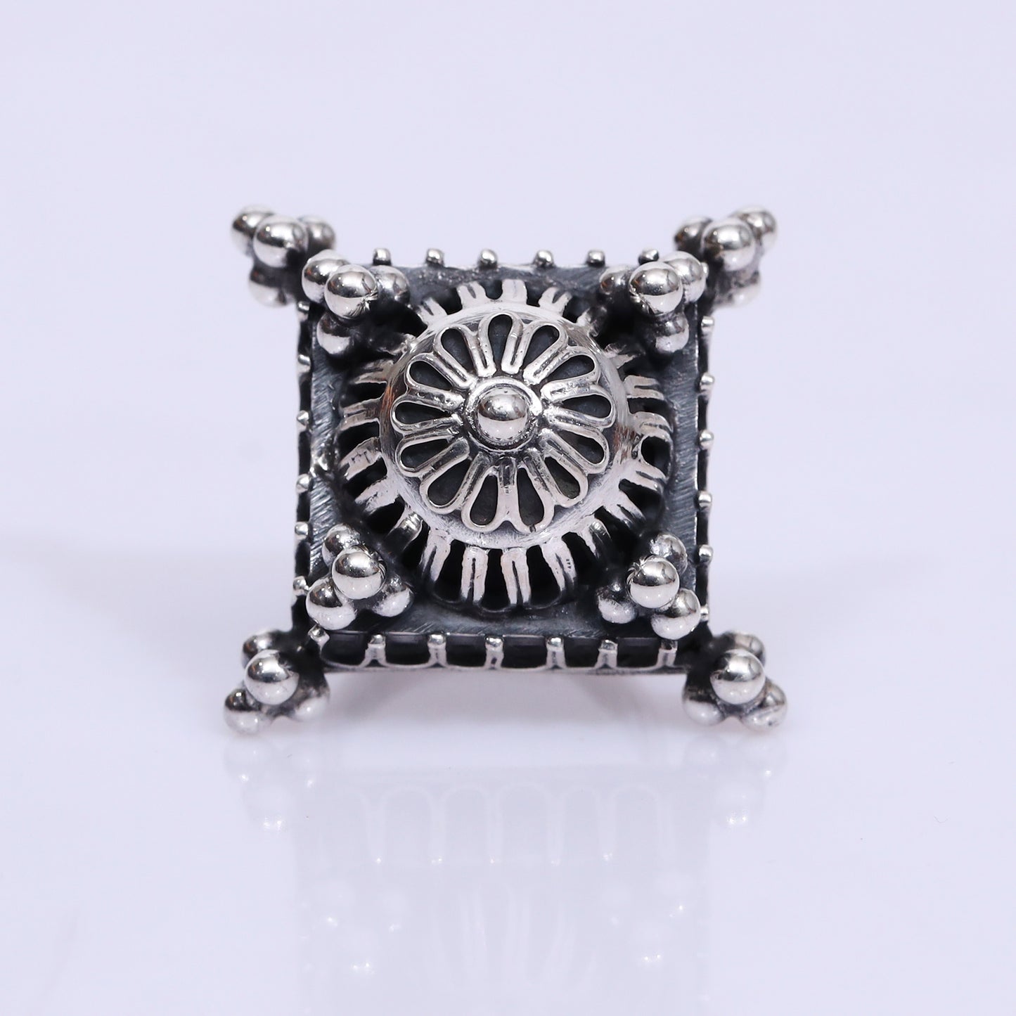 925 Silver Antique Look Adjustable Ring