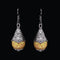 Imeora Oxidised Silver Yellow Cone Shape Earrings