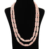 Imeora Double Line Rose Quartz And Pearl Necklace