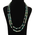 Green Onyx With White Pearl Necklace