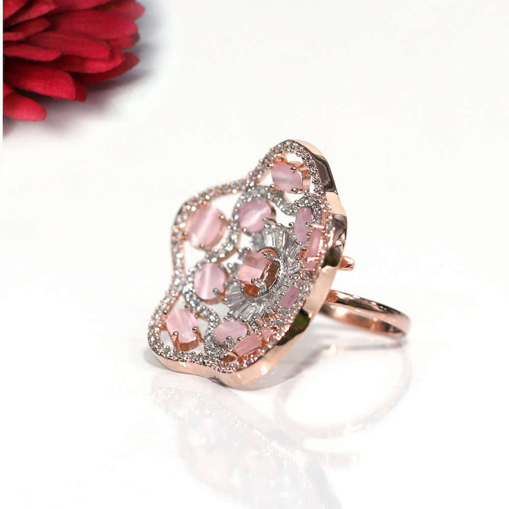 Genesis Rose Gold Cocktail Adjustable Ring