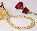 Golden Knotted Pearl Necklace