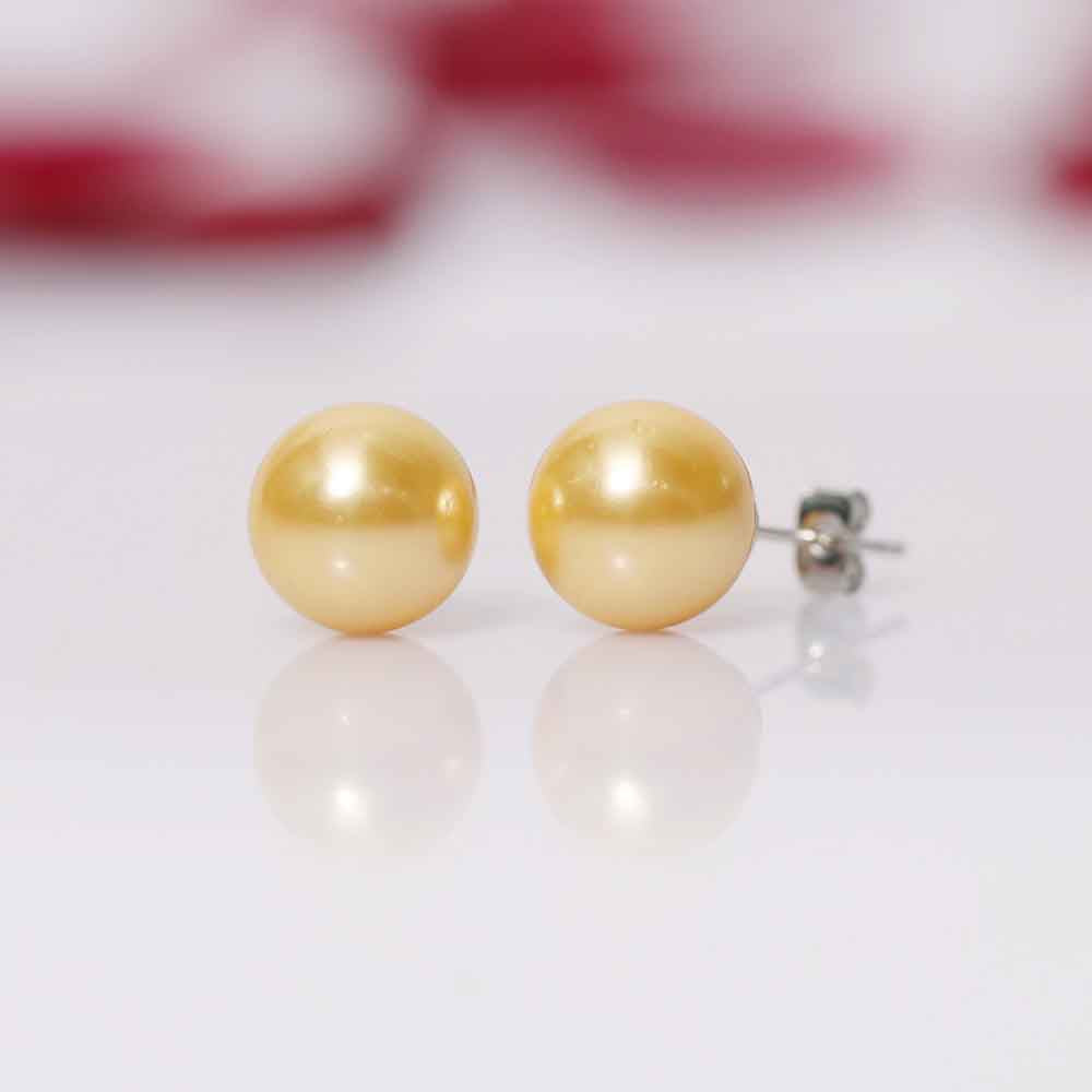 Golden Pearl Studs