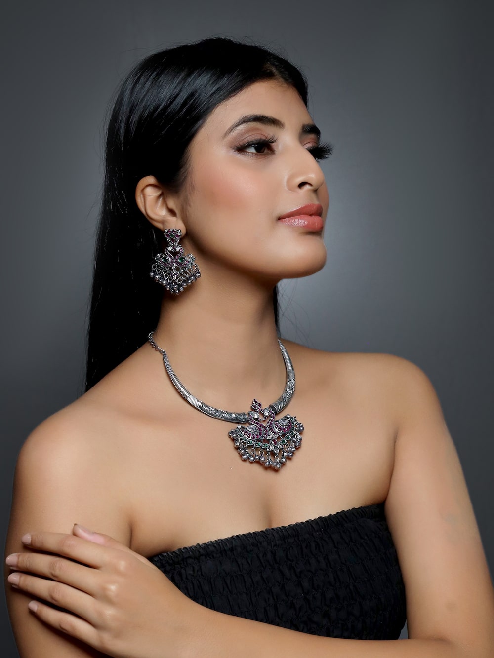 Alexandra Dual Peacock Necklace Set