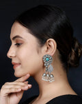925 Silver Handmade Turquoise Tripple Jhumki Earring Fresh Water Pearls Hanging