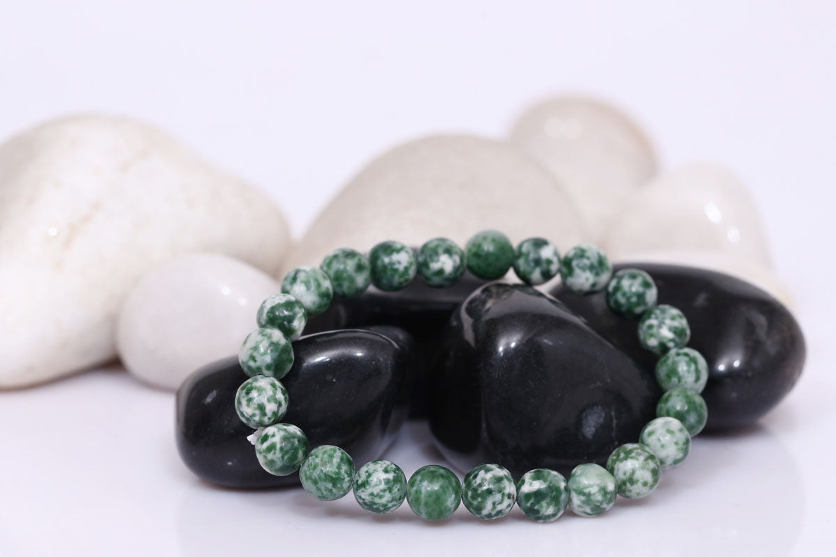 Certified Green Jasper 8mm  Natural Stone Bracelet