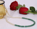 Green Onyx With White Pearl Necklace