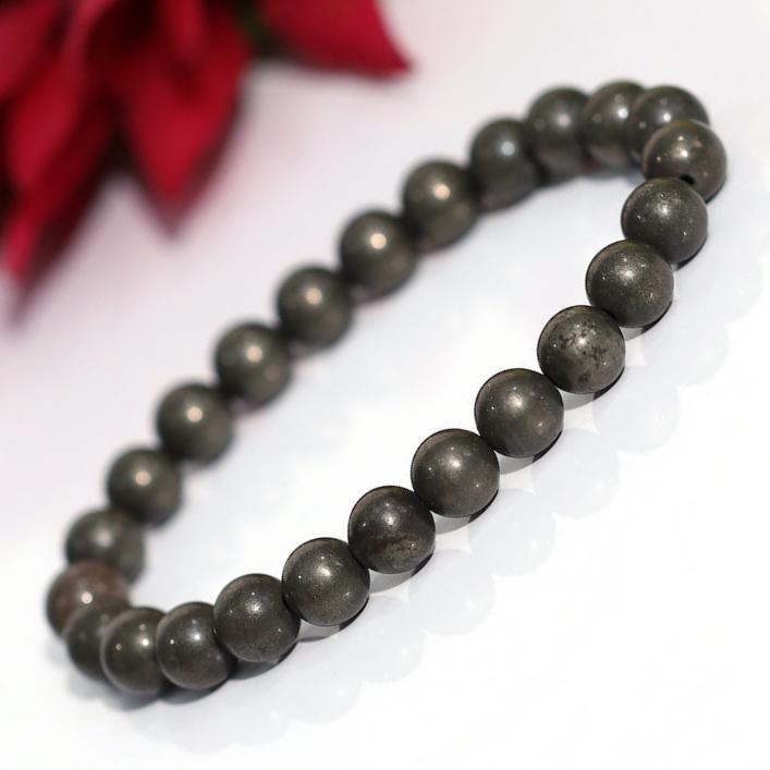 Certified Premium Pyrite 8mm Natural Stone Bracelet