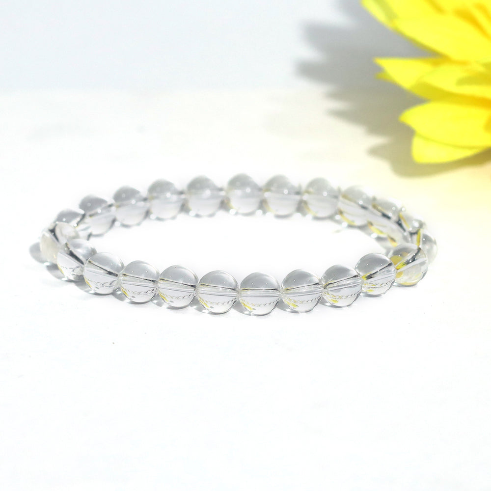 Certified Clear Quartz 8mm Natural Stone Bracelet