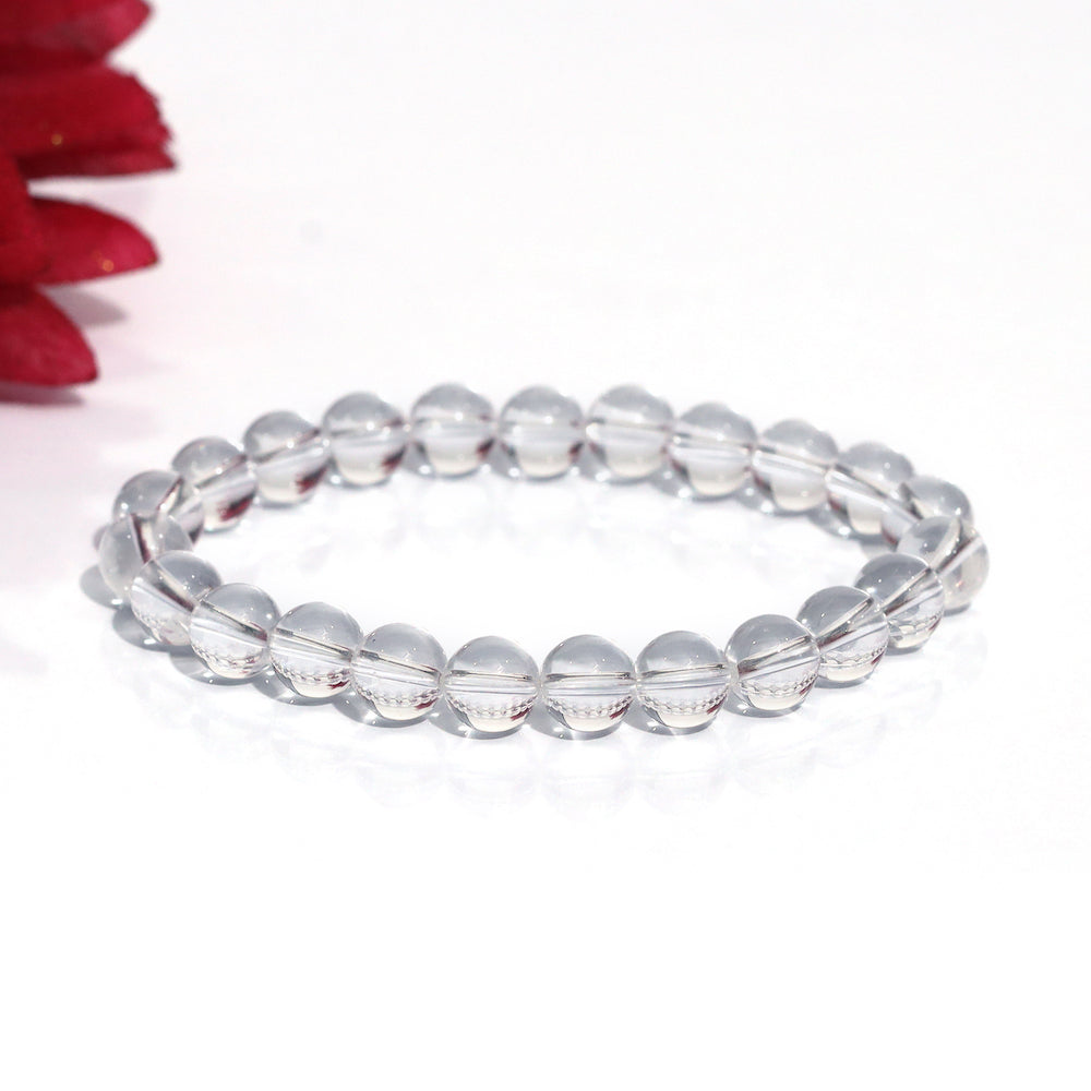 Certified Clear Quartz 8mm Natural Stone Bracelet