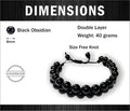 Double Layer Black Obsidian 8mm Natural Stone Bracelet