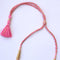 Imeora Designer Pink Choker Necklace Set With Stone Hangings And Handmade Dori