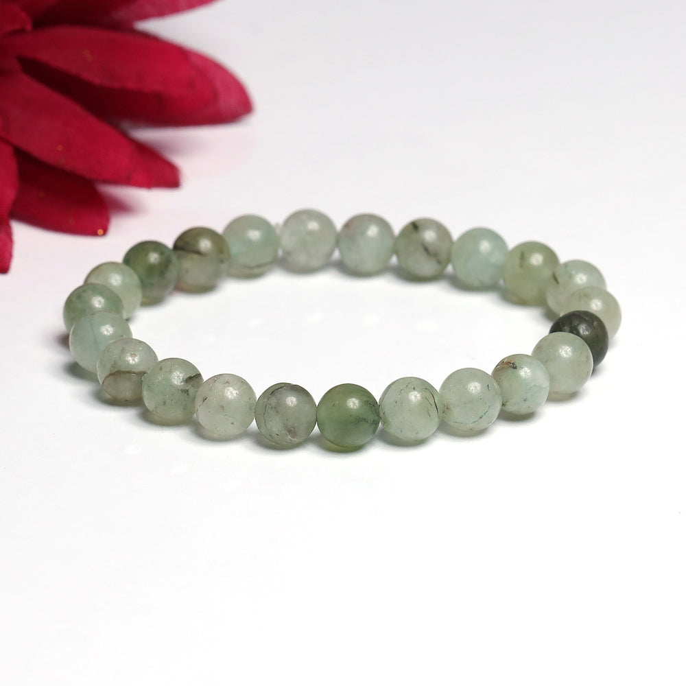 Certified Premium Prehnite 8mm Natural Stone Bracelet