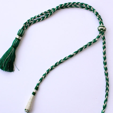 Imeora Designer Necklace Set With Alternate Green Stone And Handmade Dori
