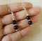 Imeora Knotted Black Agate Graduation Double Line Necklace With 8mm Earrings