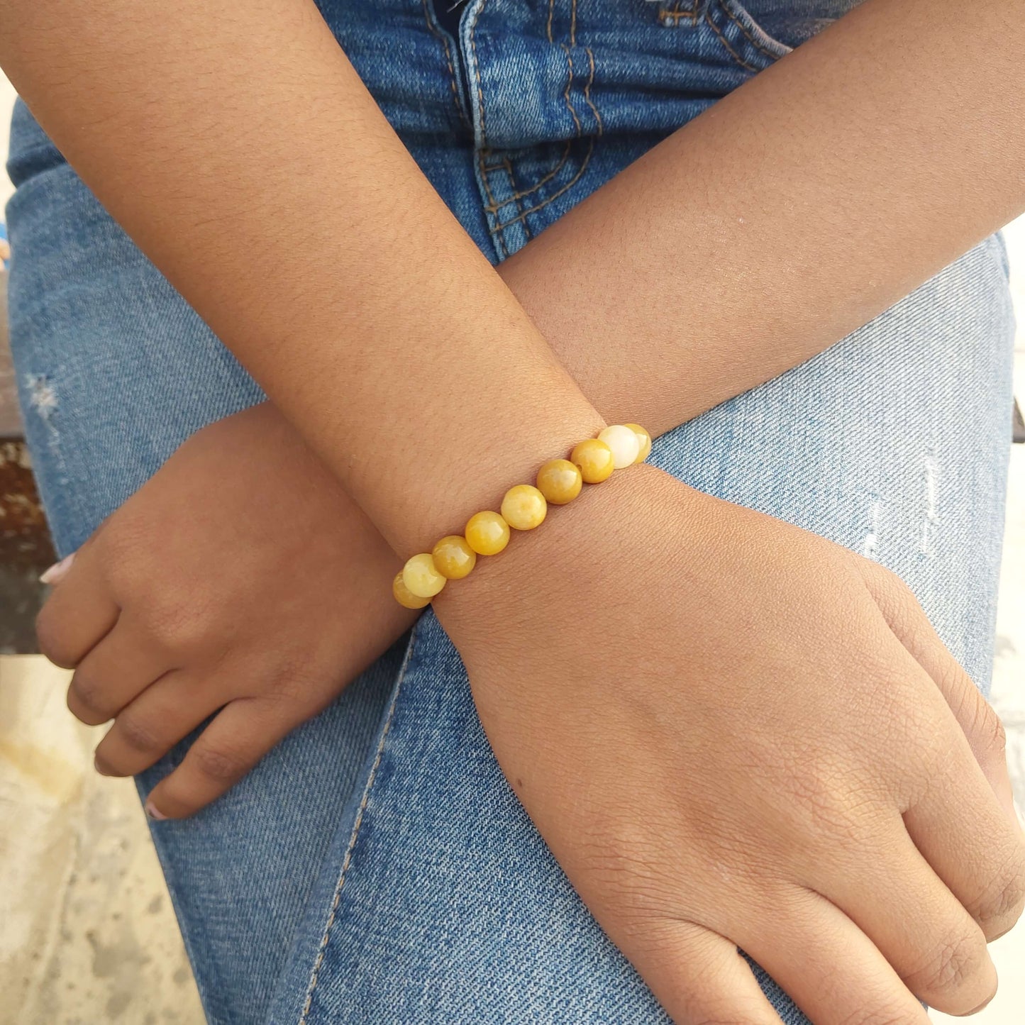 Certified Yellow Jasper 8mm Natural Stone Bracelet