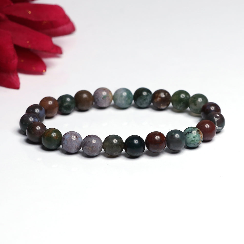 Certified Indian Blood 8mm Natural Stone Bracelet