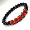 Red Shell Pearls 10mm Bracelet With 8mm Black Beads