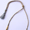 Imeora Designer Grey Pendant Necklace Set With Handmade Dori And Stone Hangings
