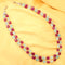 Imeora Maroon Aqua Blue Quartz Double Line Necklace With Earrings