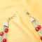 Imeora Maroon Aqua Blue Quartz Double Line Necklace With Earrings
