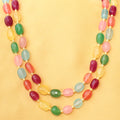 Imeora Multicolor Quartz Double Line Necklace With Earrings