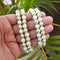Imeora White Green Two Tone 8mm Double Line Shell Pearl Necklace With 10mm Green Shell Pearl Studs