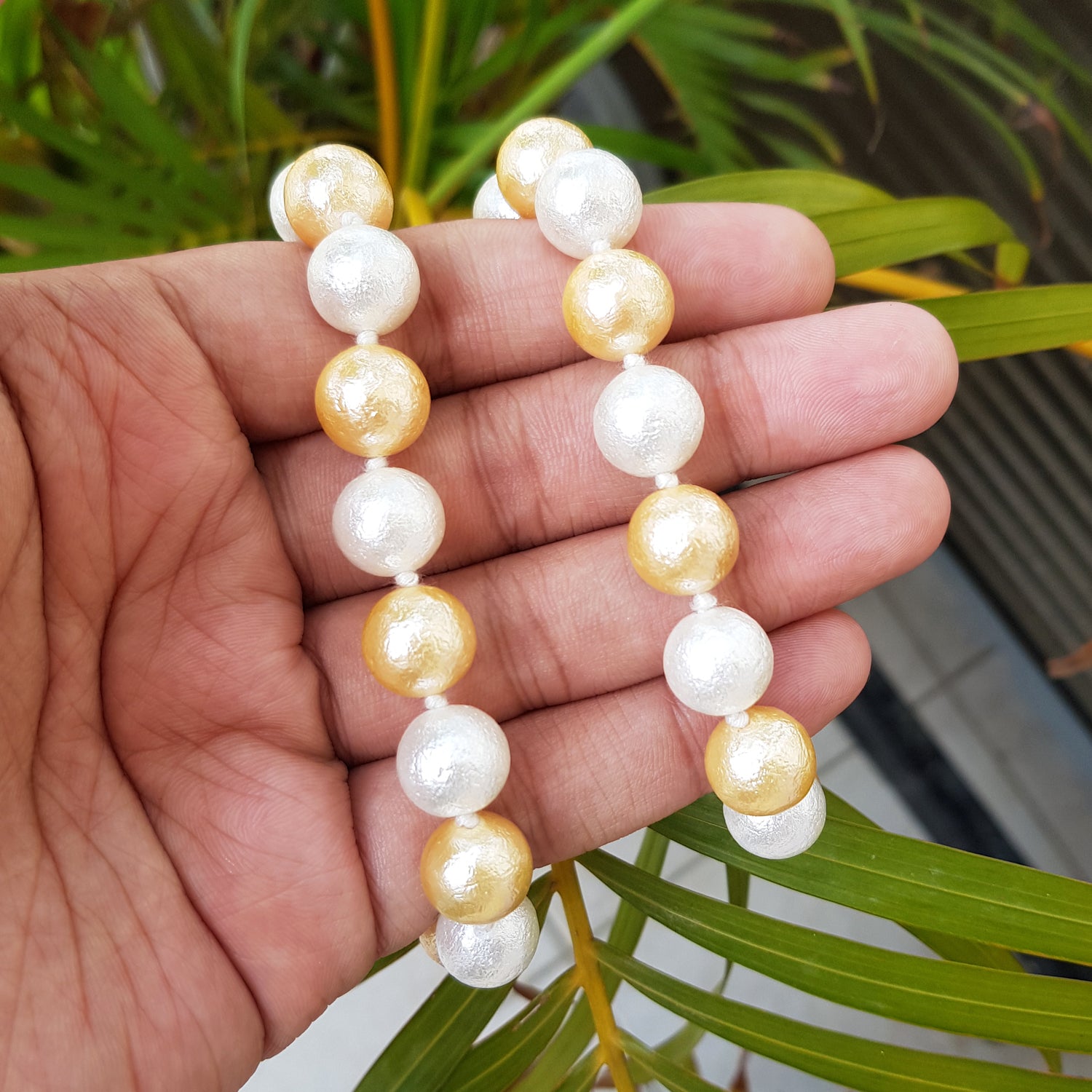 White Golden Pearl Necklace