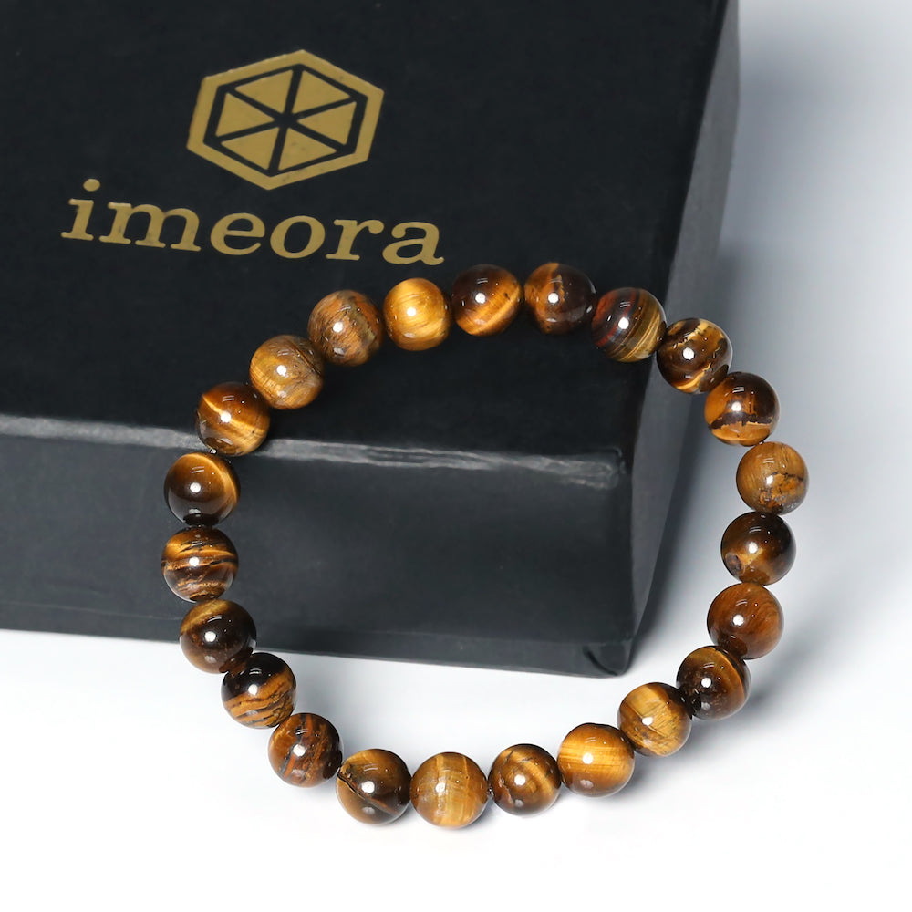 Tiger Eye Bracelet Certified Tiger Eye Stretchable Bracelet – Imeora