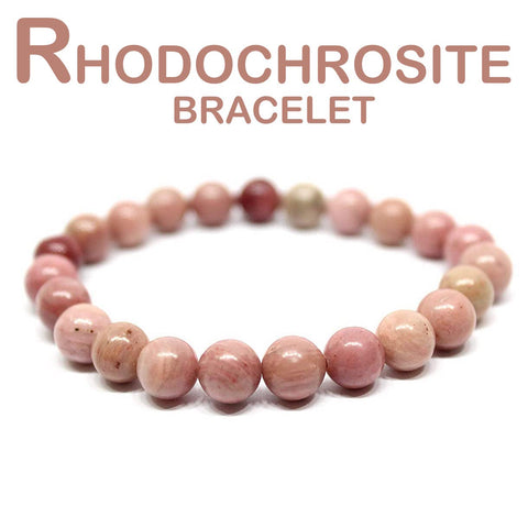 Certified Rhodochrosite 8mm  Natural Stone Bracelet