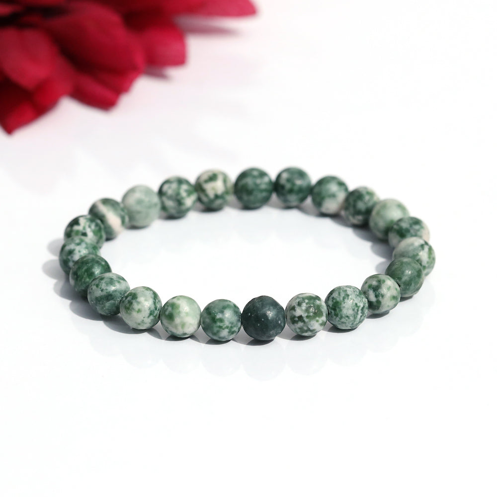 Certified Green Jasper 8mm  Natural Stone Bracelet