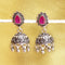 925 Silver Pink Top With Ghungroo Jhumki