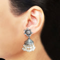 925 Silver Star Top With Pearl Jhumki