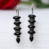 925 Silver Light Weight Black Onyx Hanging Earrings