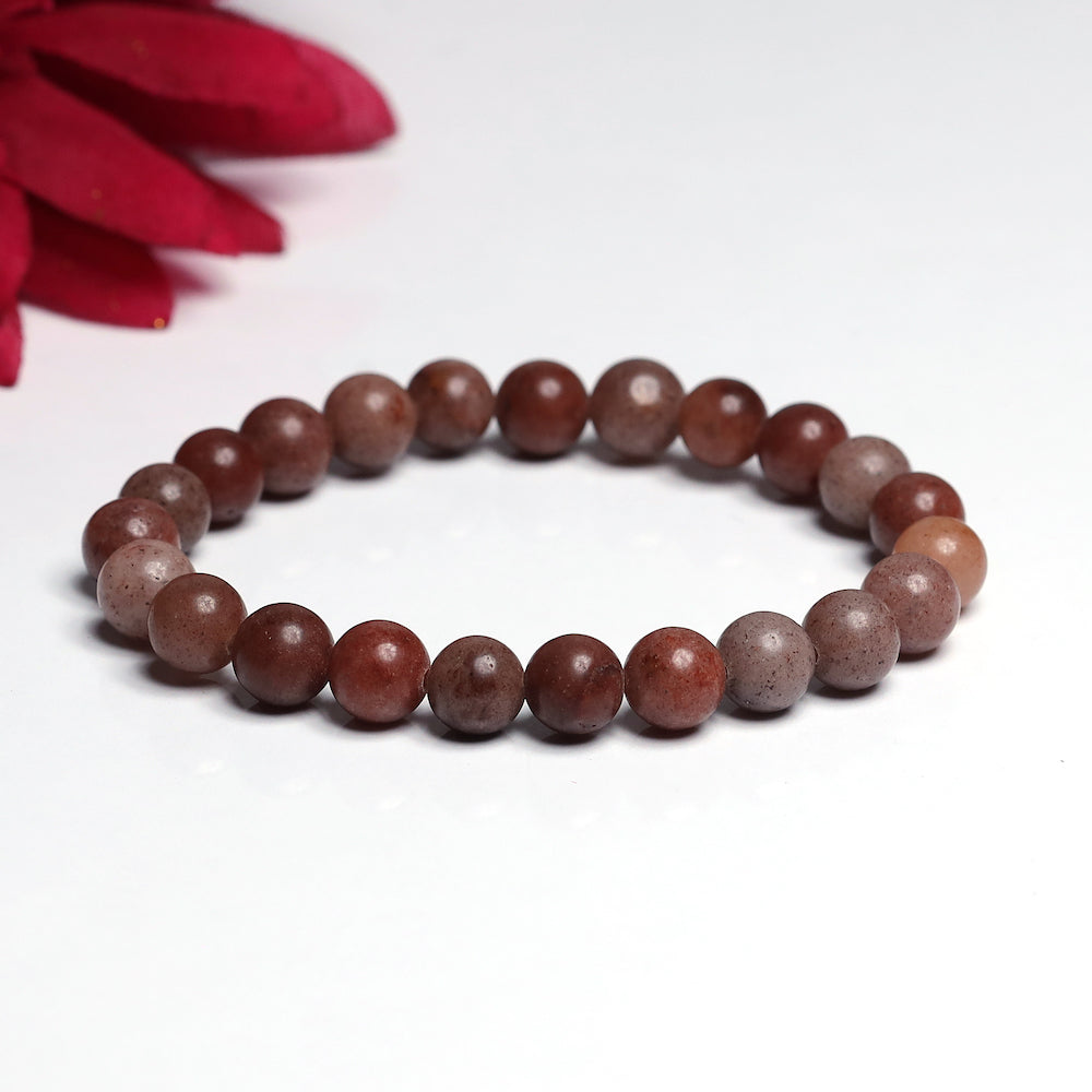 Certified Red Rutilated Quartz 8mm Natural Stone Bracelet