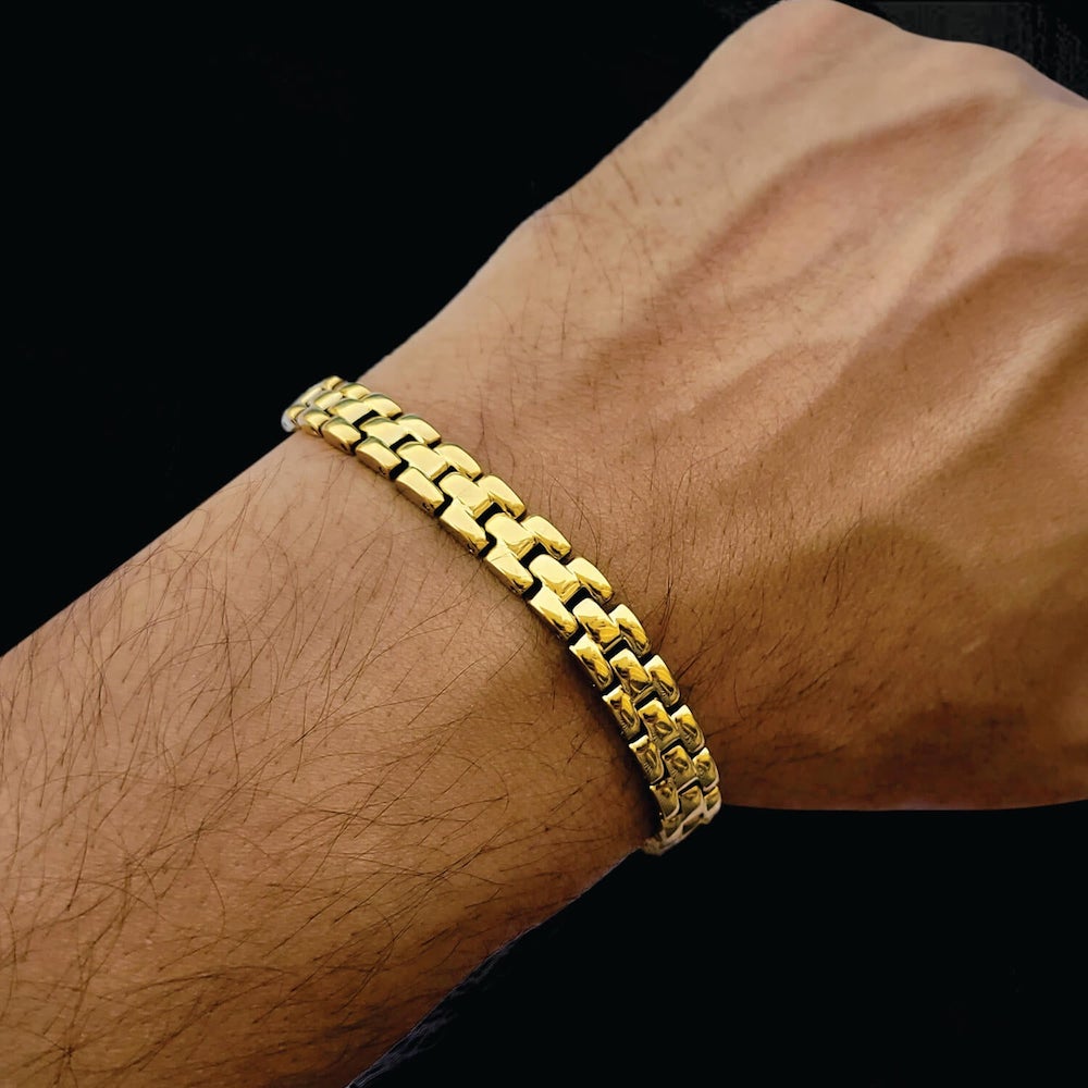 Gold Chain Bracelet Designs 24k Mens Bracelet Gram Gold Plated