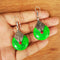 Imeora Oxidised Silver Parrot Green Drop Earrings