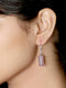 Imeora Amethyst Cylindrical Shape Natural Stone Earrings