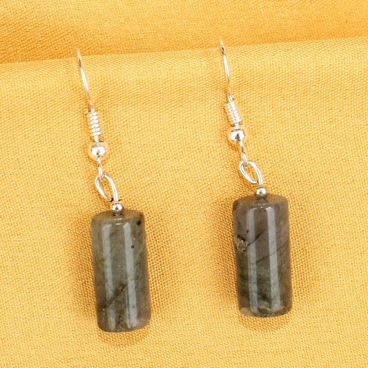 Imeora Labrodorite Cylindrical Shape Earrings