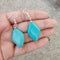 Imeora Turquoise Diamond Cut Shape Earrings
