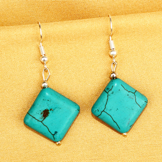 Imeora Turquoise Diamond Cut Earrings