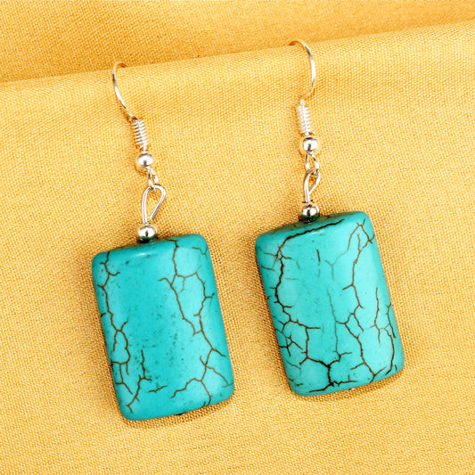 Imeor Turquoise Cylindrical Shape Earrings