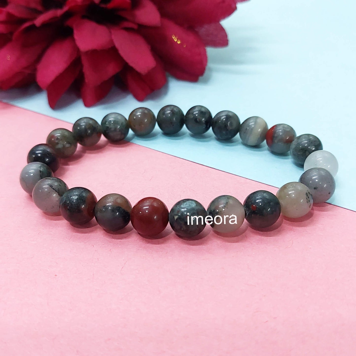 Certified African Blood 8mm Natural Stone Bracelet