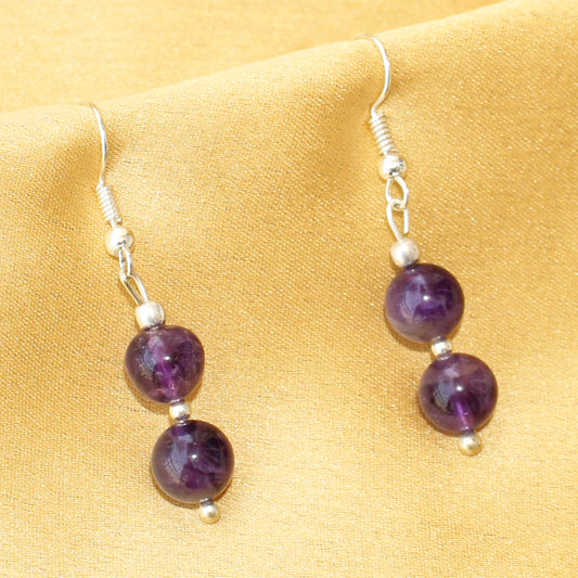 Imeora Amethyst 8mm Natural Stone Earrings