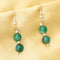 Imeora Knotted Green 10mm Agate Necklace With 8mm Earrings