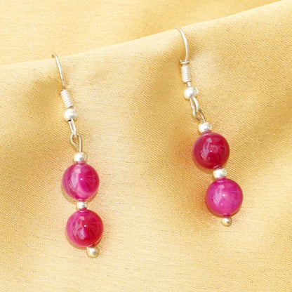 Pink Agate Earring