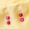 Imeora Pink Agate Graduation Necklace With 8mm Earrings