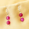 Imeora Pink Agate Graduation Necklace With 8mm Earrings