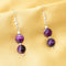 Imeora Purple shaded Agate Graduation Necklace With 8mm Earrings