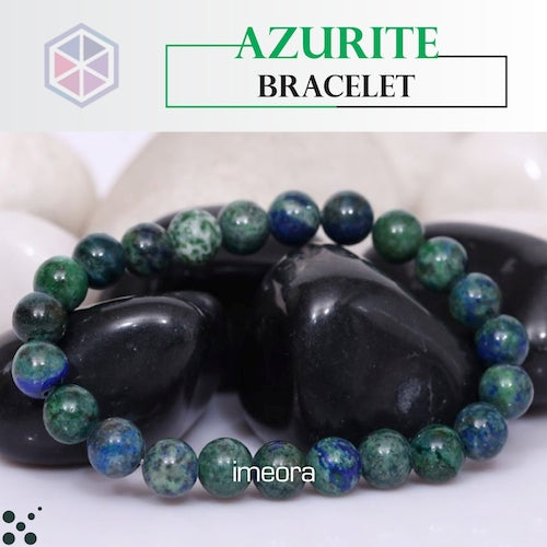 Certified Azurite 8mm Natural Stone Bracelet